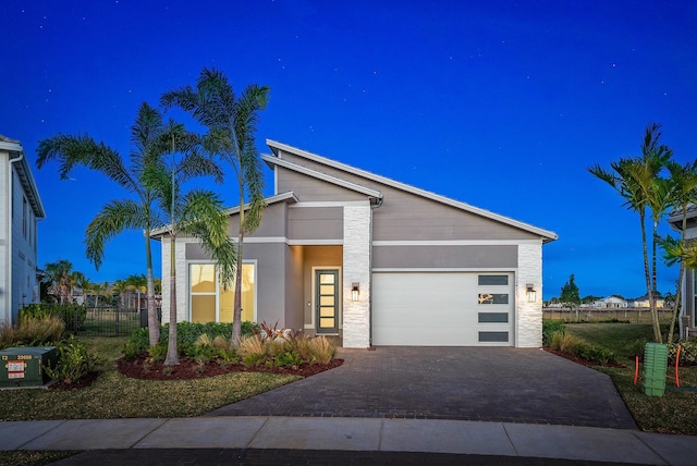 view of front of house with a garage