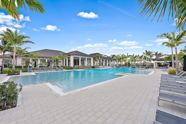 view of pool with a patio area