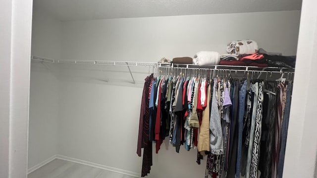 spacious closet featuring hardwood / wood-style flooring