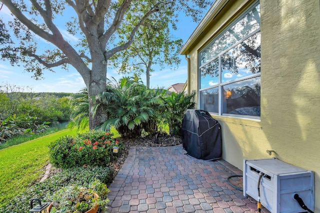 view of patio with area for grilling