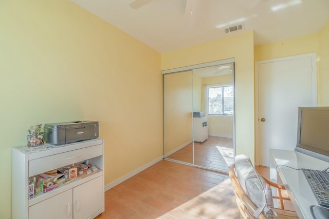 home office featuring light wood-type flooring