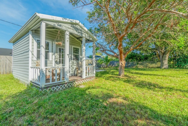 exterior space with a lawn