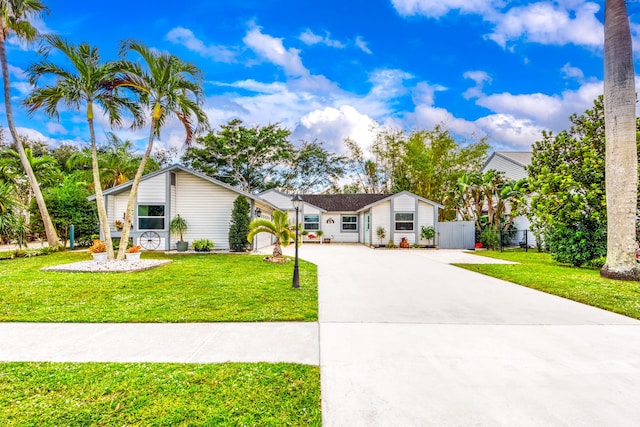 view of front of home featuring a garage and a front yard