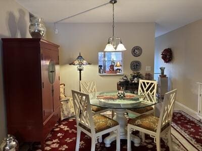 dining room featuring an inviting chandelier