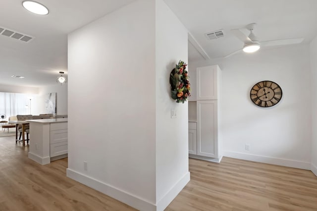 hall featuring light hardwood / wood-style flooring