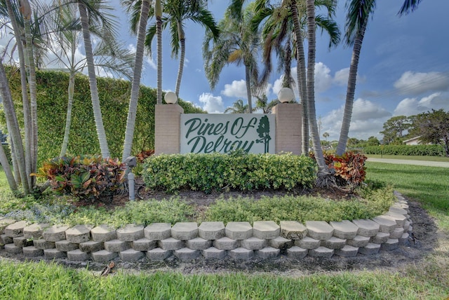 view of community sign