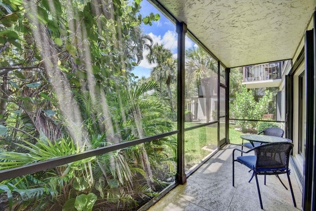 view of unfurnished sunroom