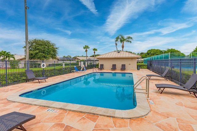 view of pool with a patio