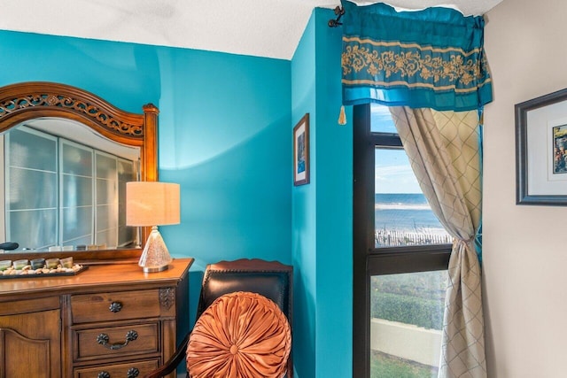 bedroom featuring a textured ceiling