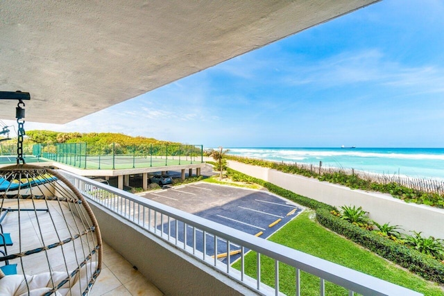 balcony with a water view