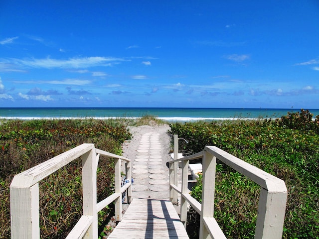 water view featuring a beach view