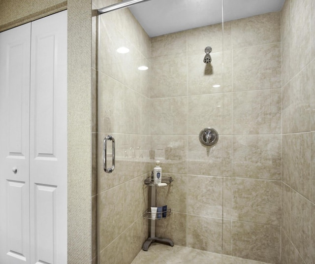 bathroom with an enclosed shower