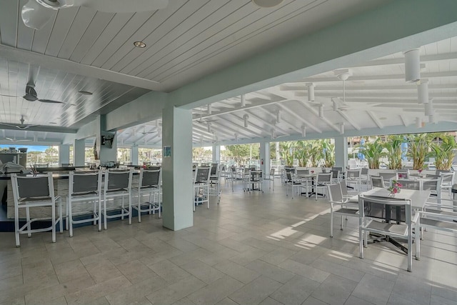 view of patio / terrace featuring ceiling fan