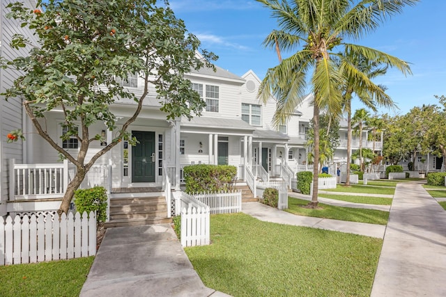 view of front of house with a front lawn