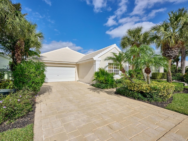 view of front of house with a garage