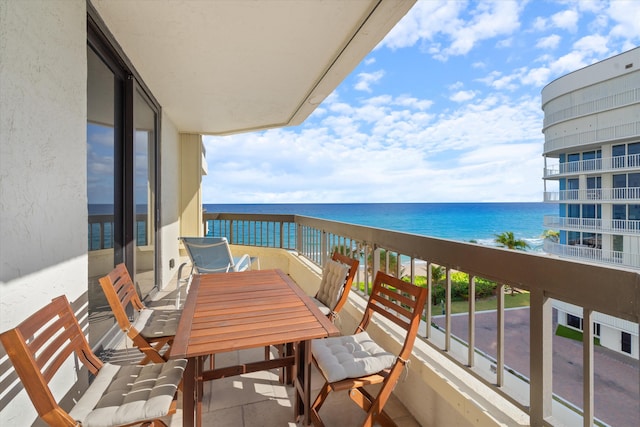 balcony with a water view