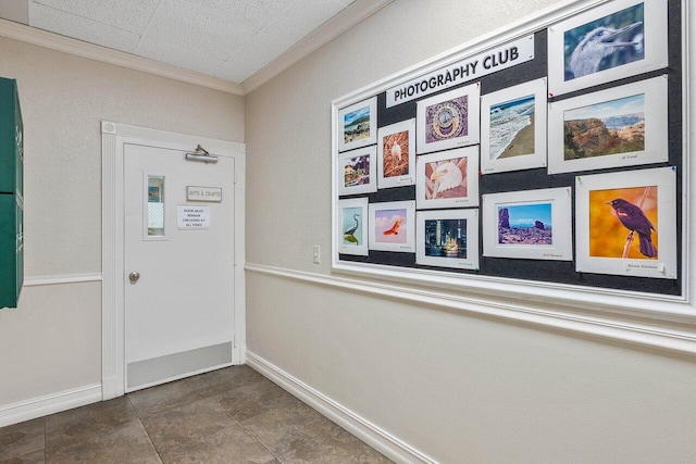 interior space featuring ornamental molding