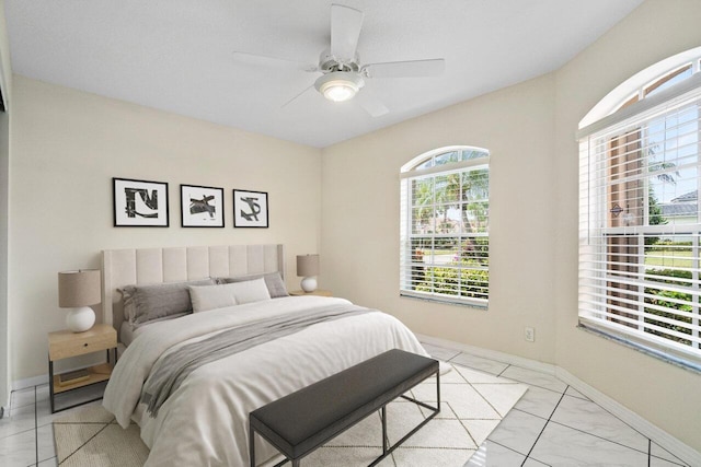 bedroom with ceiling fan