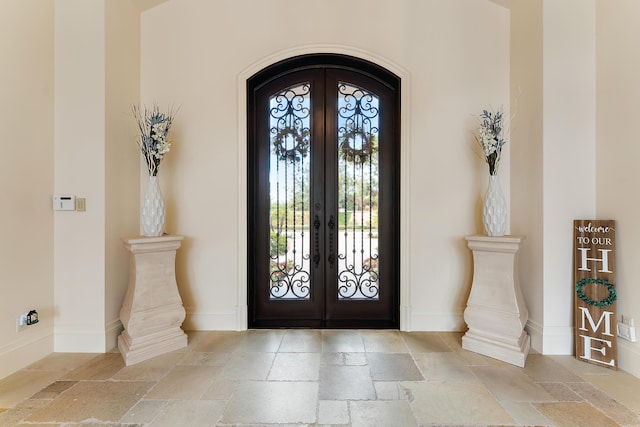 foyer with french doors