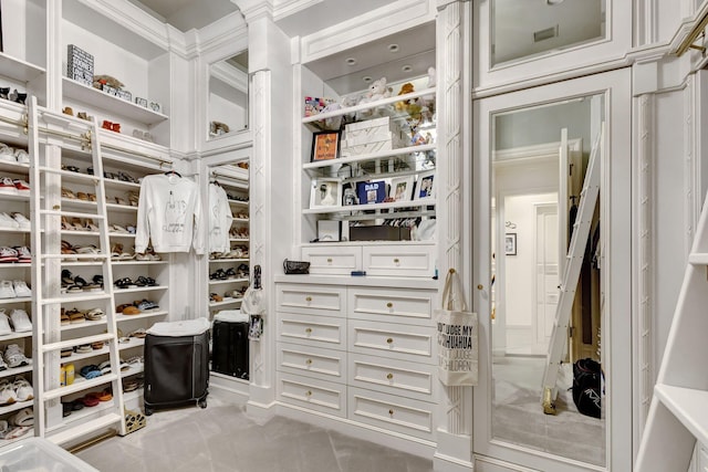 view of walk in closet