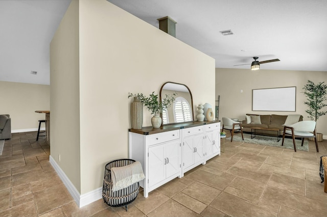 interior space with lofted ceiling