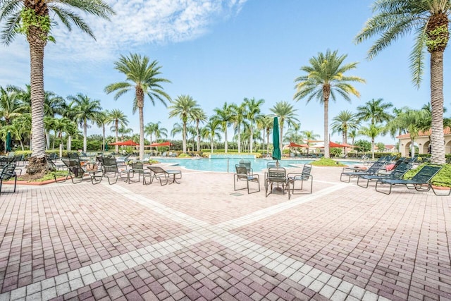 view of pool with a patio area