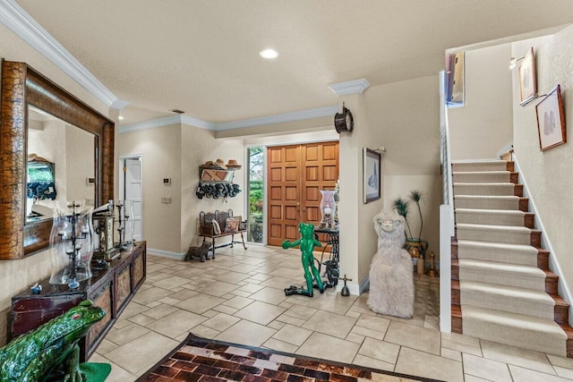 interior space with crown molding