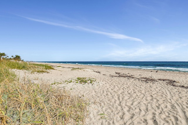 property view of water with a beach view