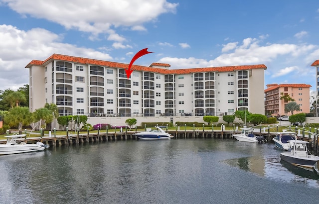 water view with a boat dock