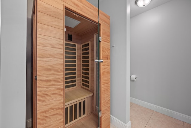 view of sauna / steam room featuring tile patterned flooring