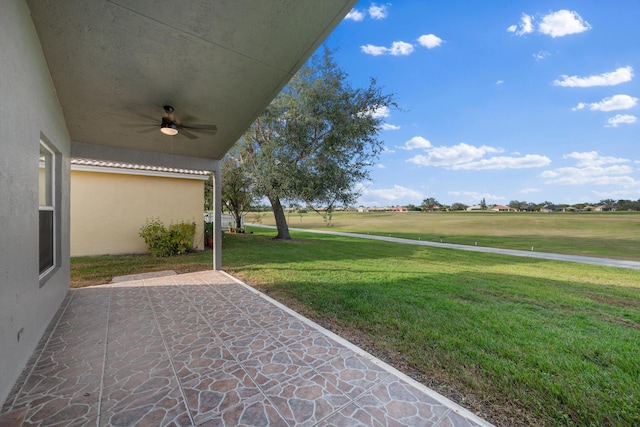 view of patio / terrace with ceiling fan