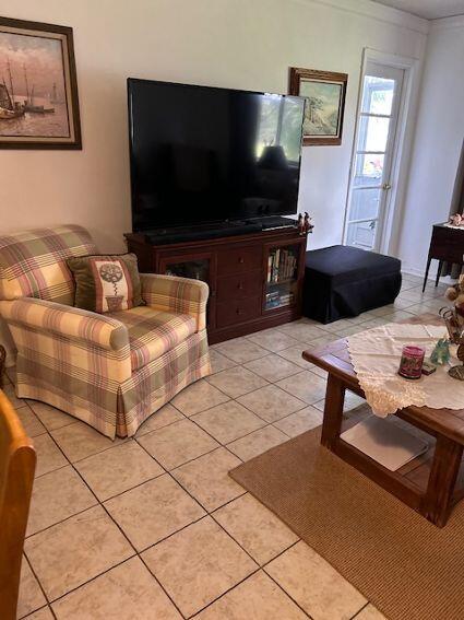 view of tiled living room