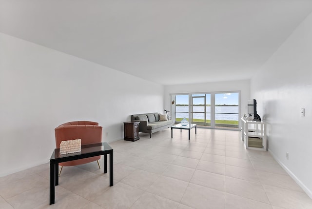 view of tiled living room