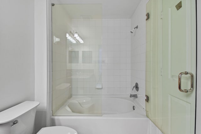 bathroom with shower / tub combination and toilet