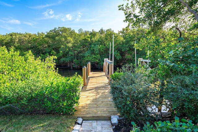 surrounding community featuring a dock