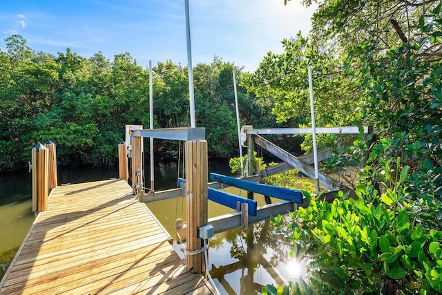 view of dock area