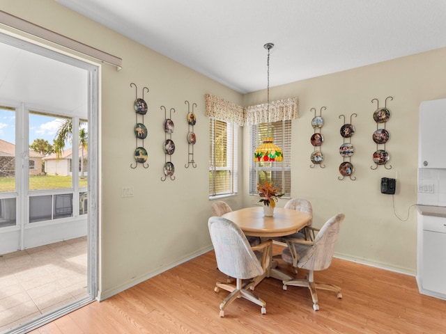 dining room featuring light hardwood / wood-style flooring