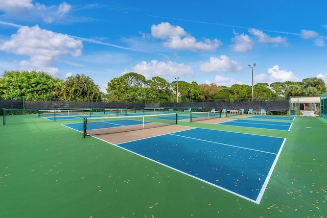 view of tennis court with basketball court