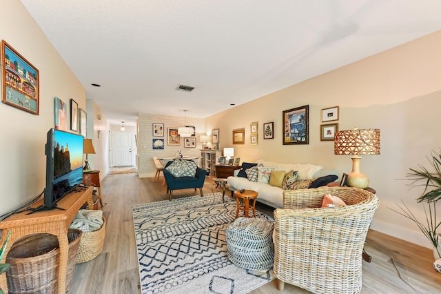 living room featuring light hardwood / wood-style floors