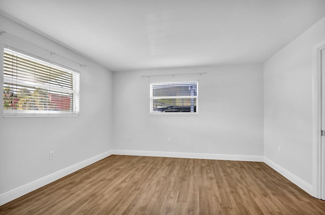 spare room featuring wood-type flooring