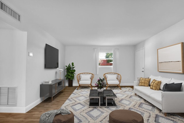 living room featuring hardwood / wood-style floors