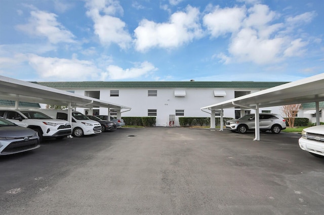 view of parking featuring a carport