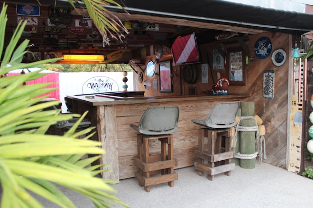 bar with wood walls