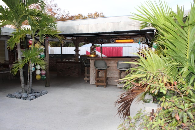 view of patio / terrace featuring a bar