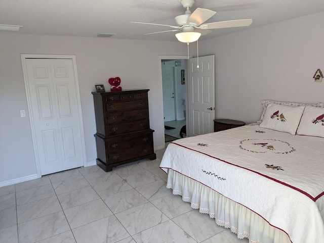 bedroom with ceiling fan