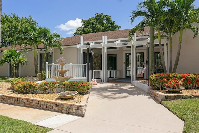 exterior space with a porch