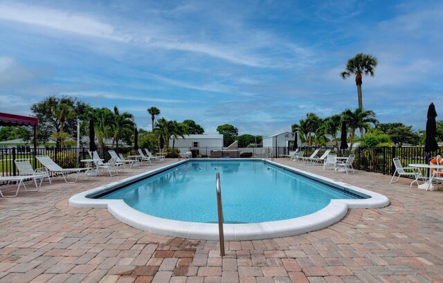 view of pool featuring a patio area