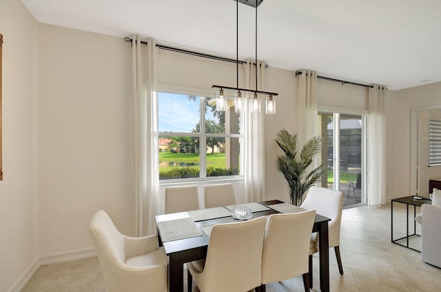 view of tiled dining room