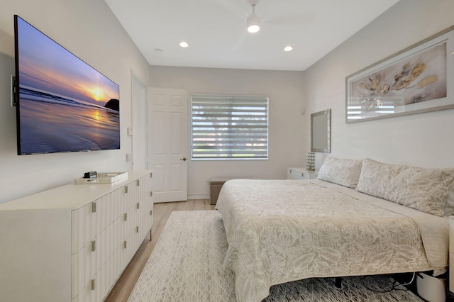 bedroom featuring light hardwood / wood-style floors