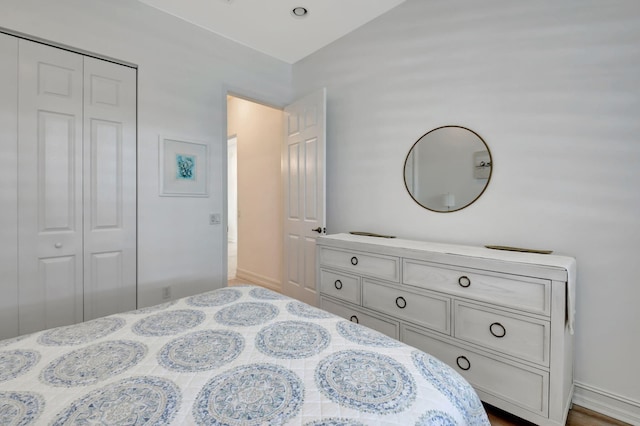 bedroom featuring a closet